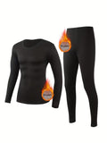 Conjunto Térmico para Hombre de Forro Polar | Capa Base de Manga Larga y Pantalón para Frío