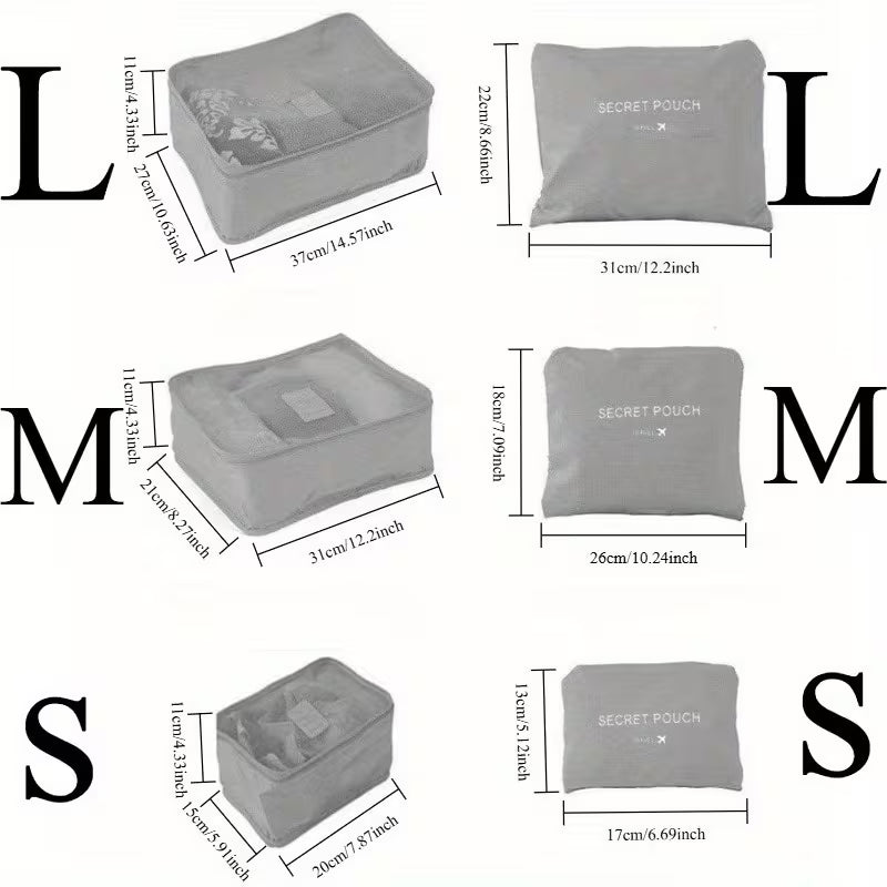 Juego de 6 Organizadores para Viajes