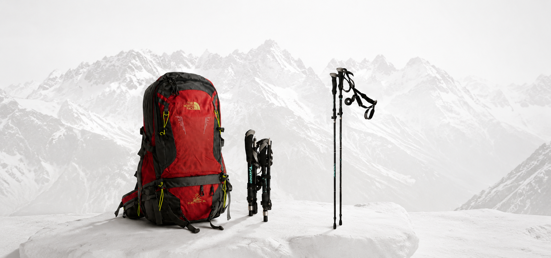 Combo Bono 14 Mevo | Mochila de Senderismo 50L + Par de Bastones de Trekking para Aventuras al Aire Libre