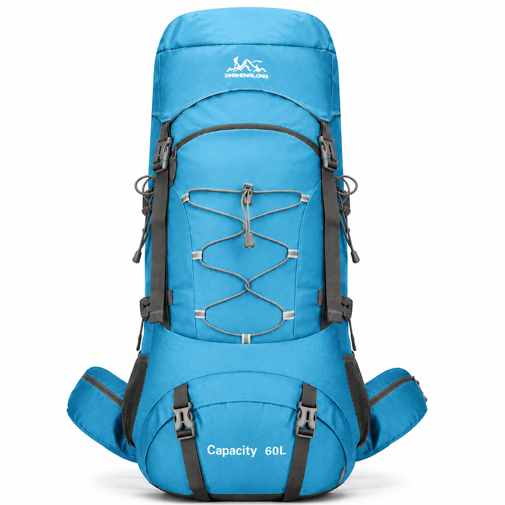 02-04-05 Mochila de Senderismo 60L de Gran Capacidad para Trekking y Camping