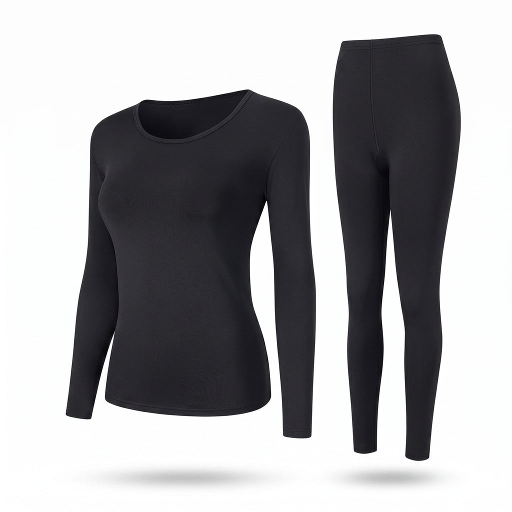 Conjunto Térmico para Mujer 2 Piezas | Capa Base de Invierno con Blusa de Manga Larga y Leggings Ajustados